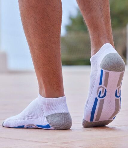 Pack of 5 Pairs of Men's Sneaker Socks - White