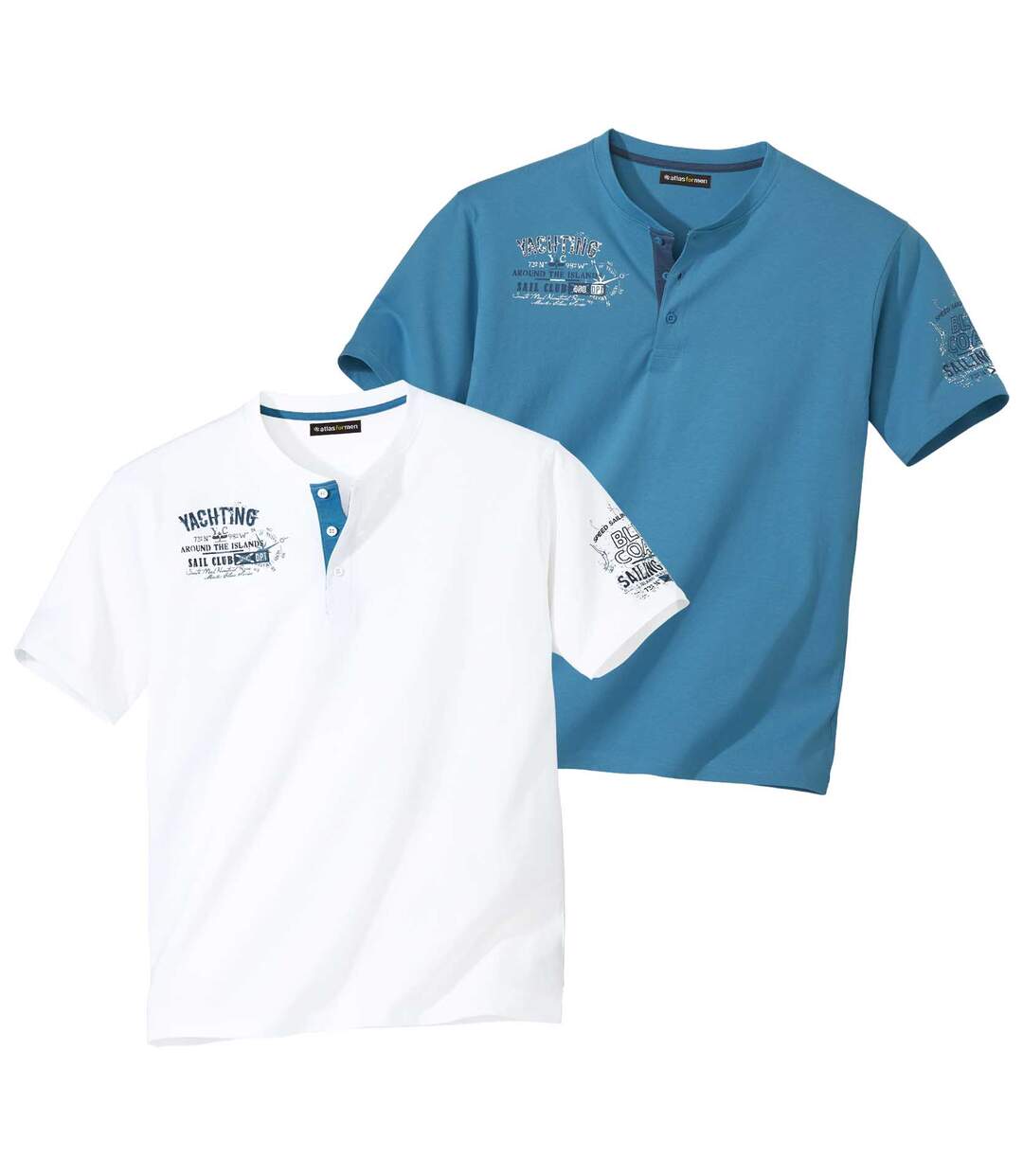 Zestaw 2 t-shirtów z dekoltem z guzikami Yachting  Atlas For Men