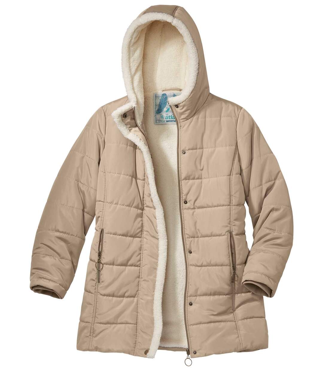 Dlouhá prošívaná bunda s kapucí do arktické zimy zateplená fleecem Coral Atlas For Men