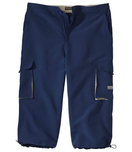 Men's Blue Cropped Cargo Trousers