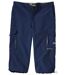 Men's Blue Cropped Cargo Trousers