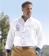 Men's White Poplin Aviator Shirt  Atlas For Men