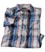 Men's Blue and Red Seaside Checked Shirt
