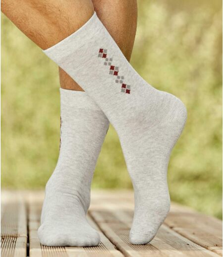 Sada 4 párů ponožek se žakárovým vzorem