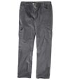 Men's Grey Battle Comfort Stretch Corduroy Pants Atlas For Men
