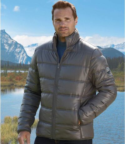 Men's Grey Lightweight Winter Puffer Jacket