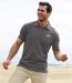 Pack of 3 Men's  Beach Polo Shirts - Blue Grey