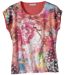Women's Coral Tropical Print T-Shirt