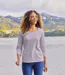 Pack of 2 Women's Striped Breton Tops - White Blue Red-4