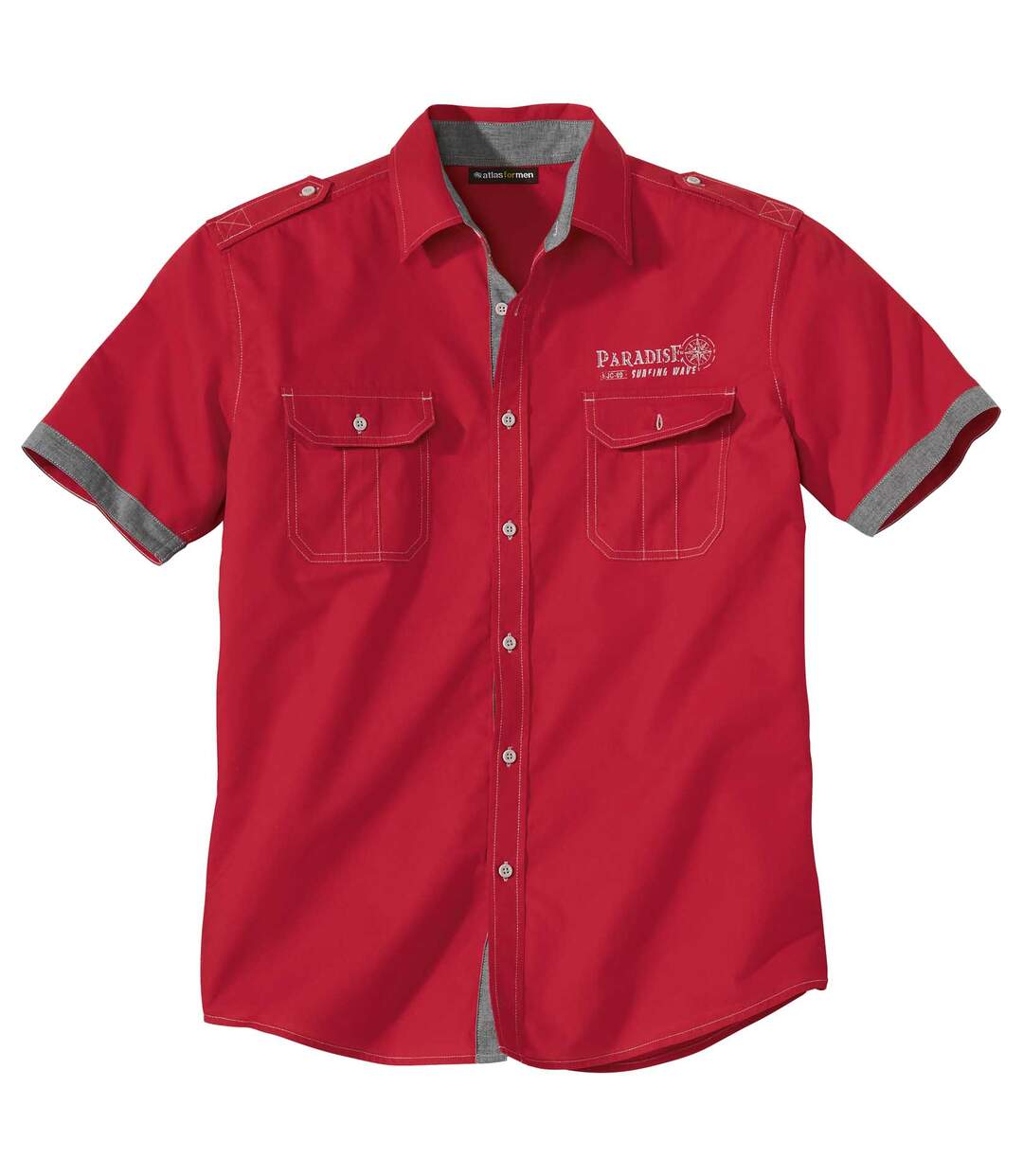 Men's Red Aviator-Style Shirt Atlas For Men
