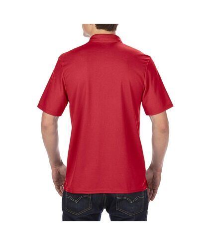 Gildan Mens Double Pique Short Sleeve Sports Polo Shirt (Red)