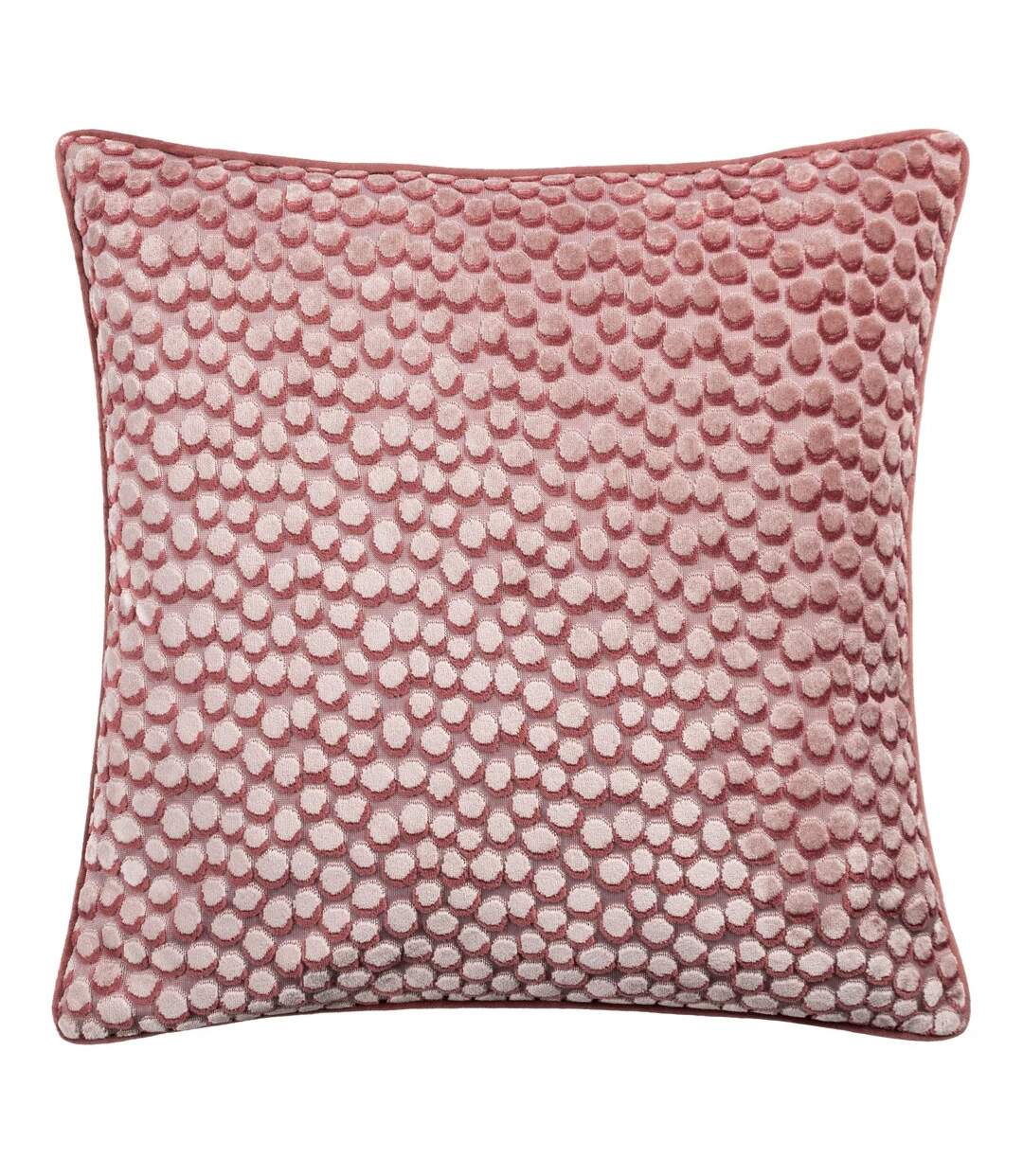 Lanzo piped velvet cut cushion cover 45cm x 45cm plaster pink Hoem-1