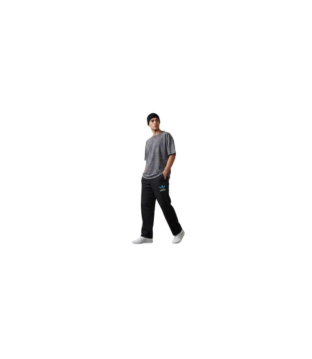 Mens Originals Fleece Airbrush Logo Joggers Black Adidas-1