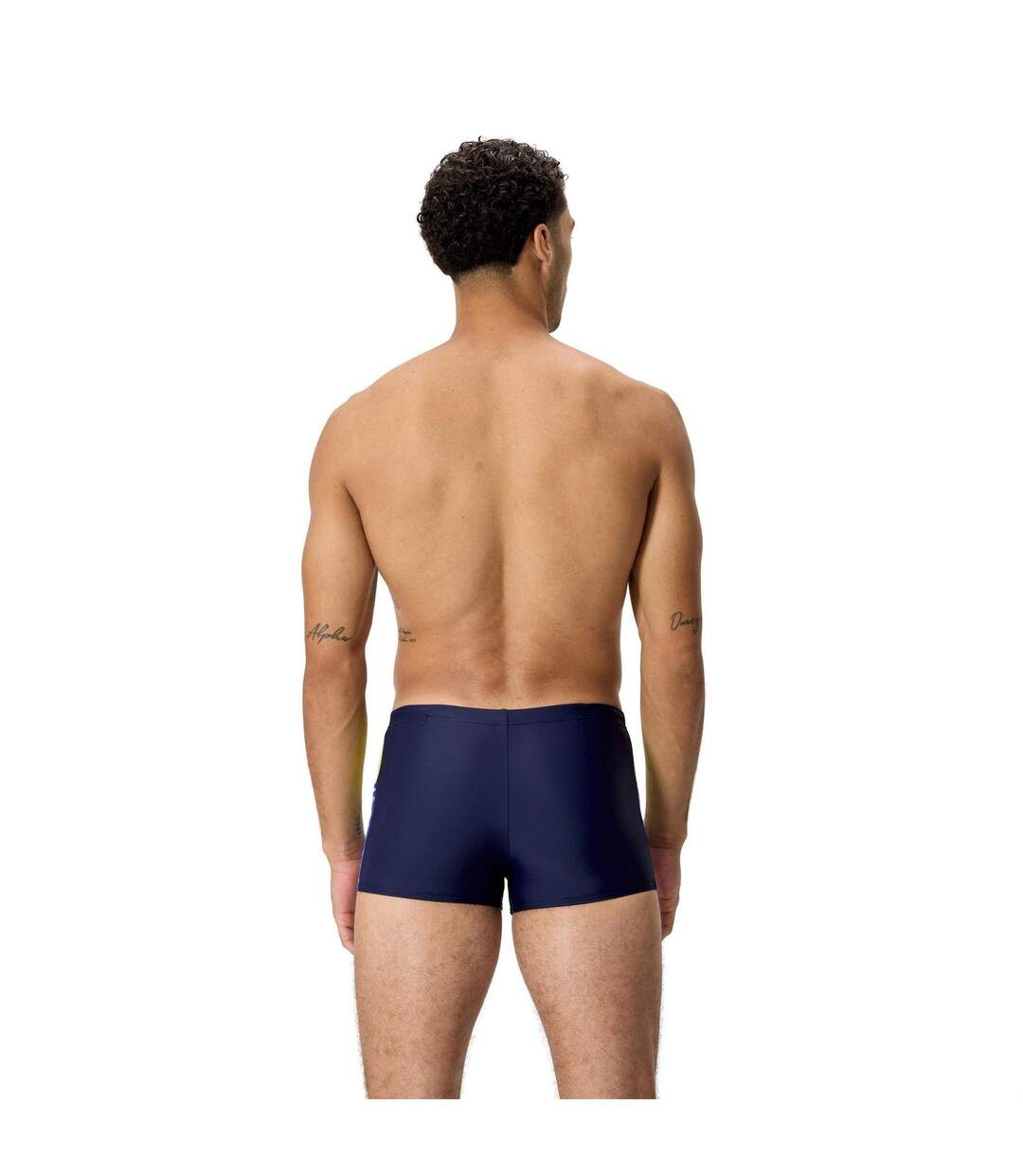 Short De Bain Cintré Motif/style Abstrait Dive Aquashort Homme Bleu Sombre Jaune Abstrait Speedo-3