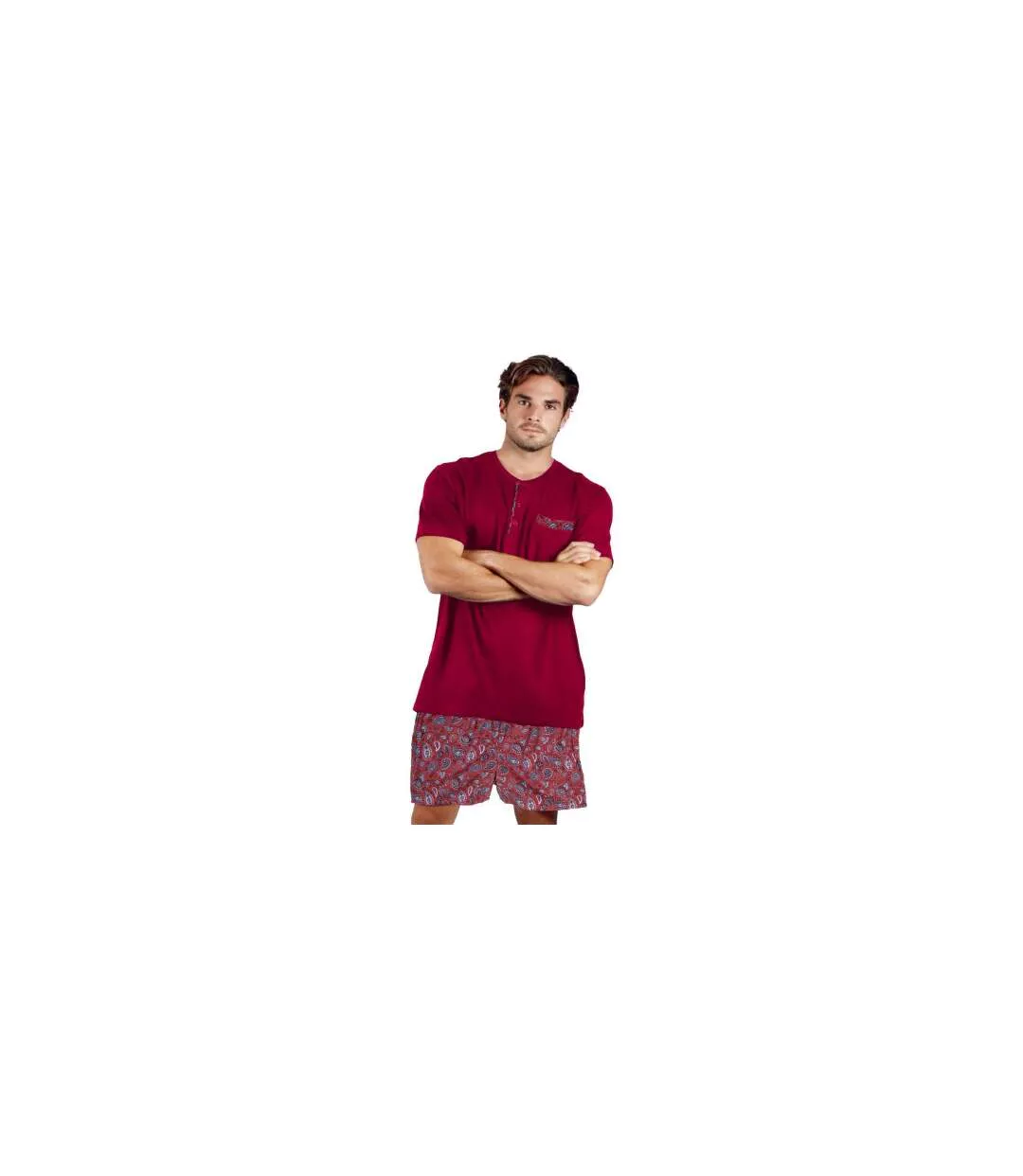 Ensemble De Pyjama Court Homme Rouge Keanu-1