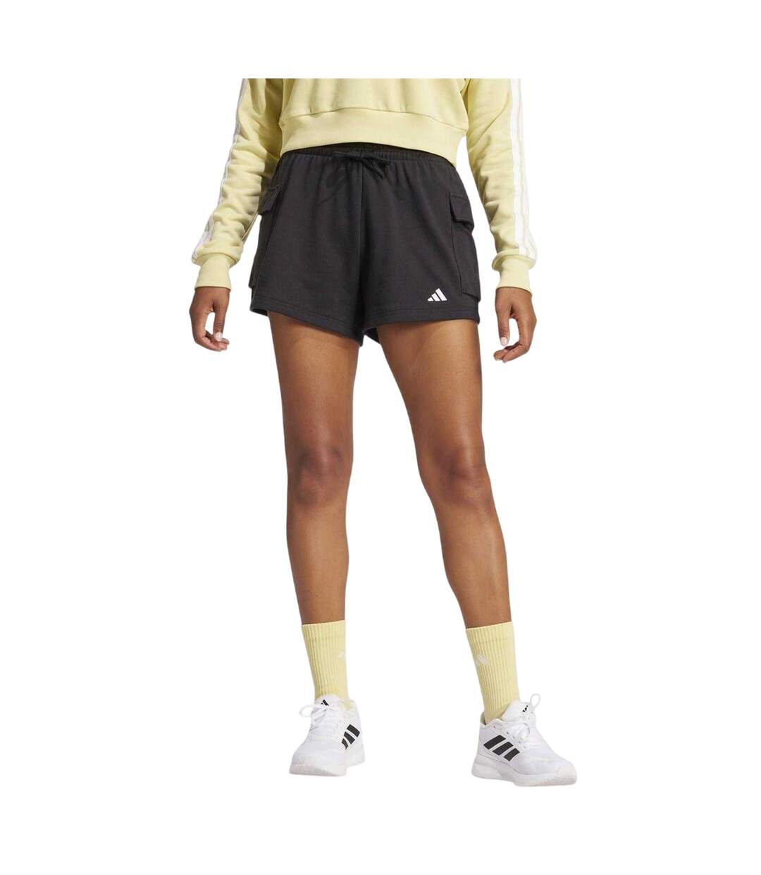 Short À Poches Femme Noir Blanc Adidas-3