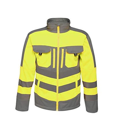 Regatta Mens Hi Vis Tactical Reflective Stretch Fleece (Yellow/Grey) - UTRG3985