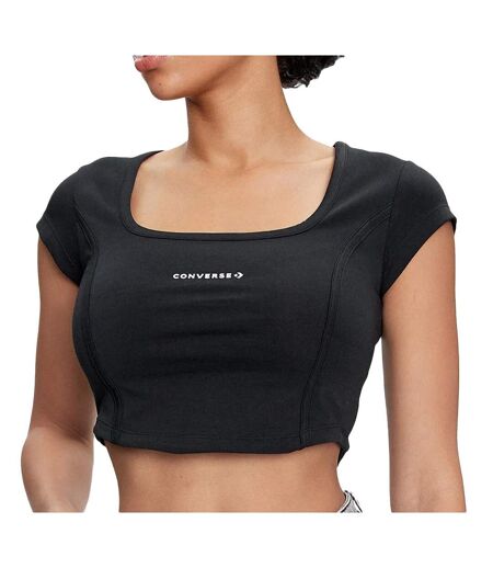 T-Shirt noir femme converse corset - m