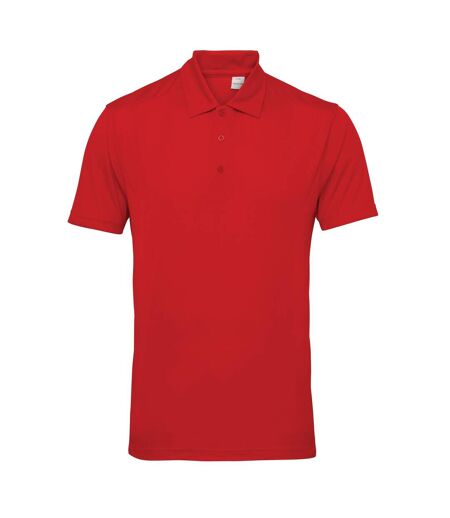 Tri Dri Mens Panelled Short Sleeve Polo Shirt (Fire Red)