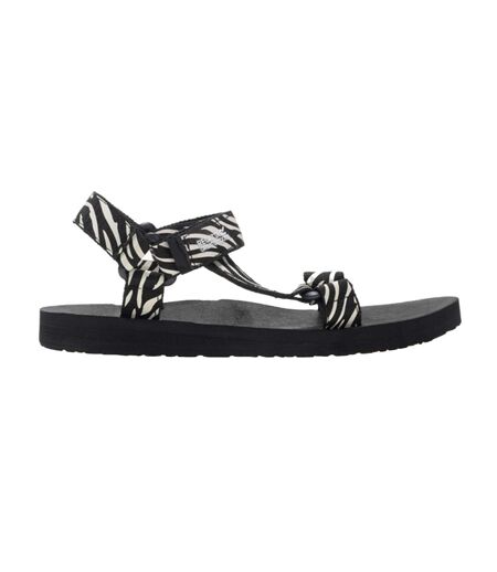 Womens/ladies Zebra Print Sandals Black White Regatta