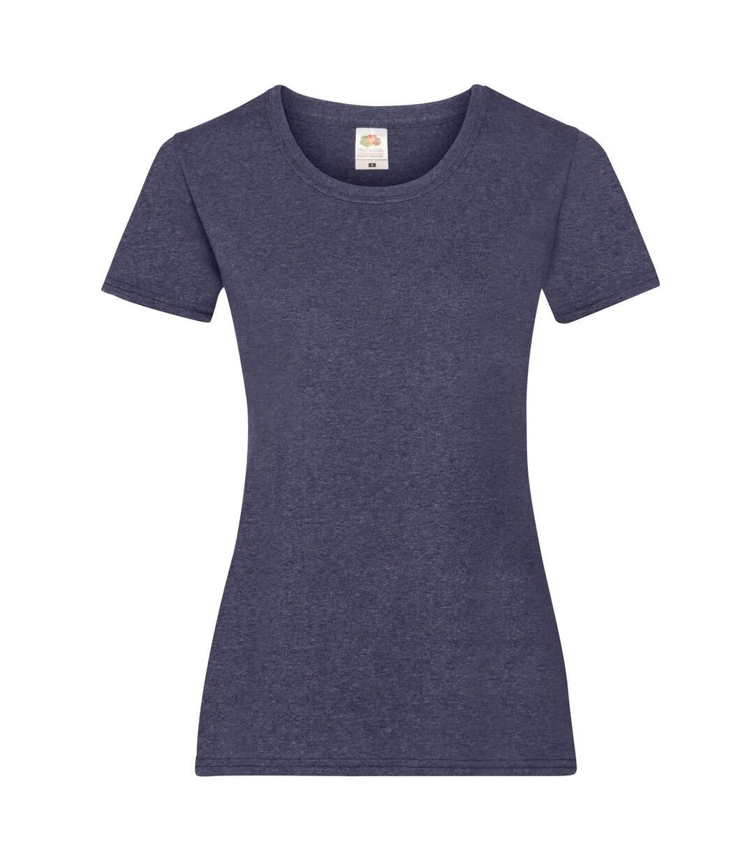 T-shirt manches courtes femme bleu marine chiné Fruit of the Loom