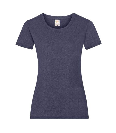 Fruit Of The Loom Ladies/Womens Lady-Fit Valueweight Short Sleeve T-Shirt (Vintage Heather Navy)