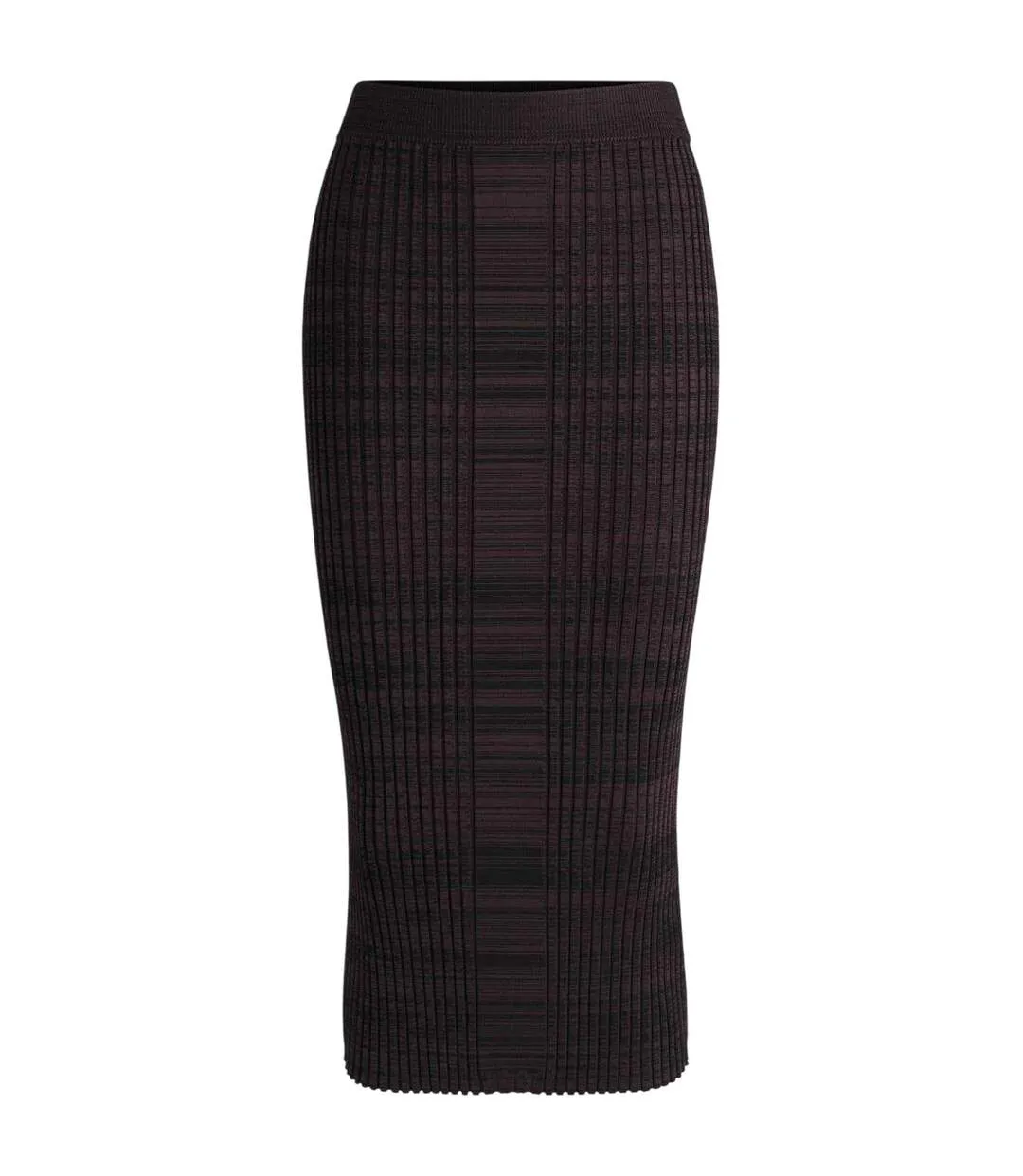 Womens/ladies Farmina Knitted Midi Skirt Dark Burgundy Boss-2