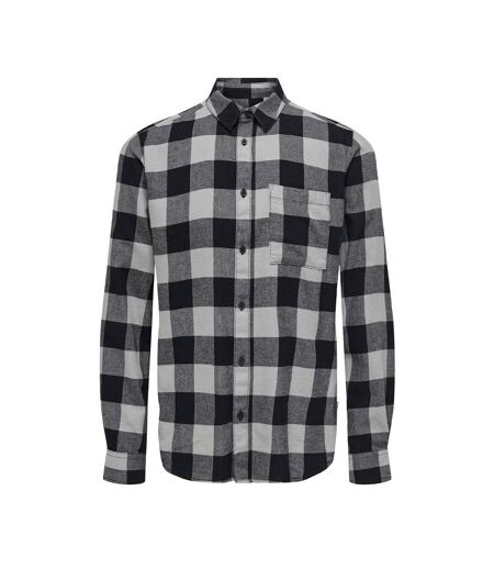 Chemise à Carreaux Noir/Gris Homme Only & Sons Dmundur - L