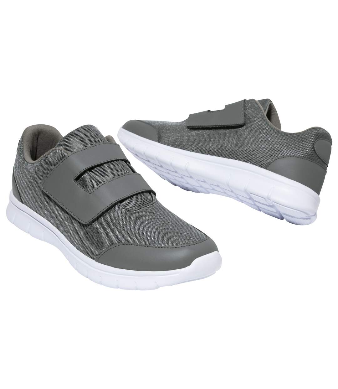 Men s Grey Hook and Loop Trainers