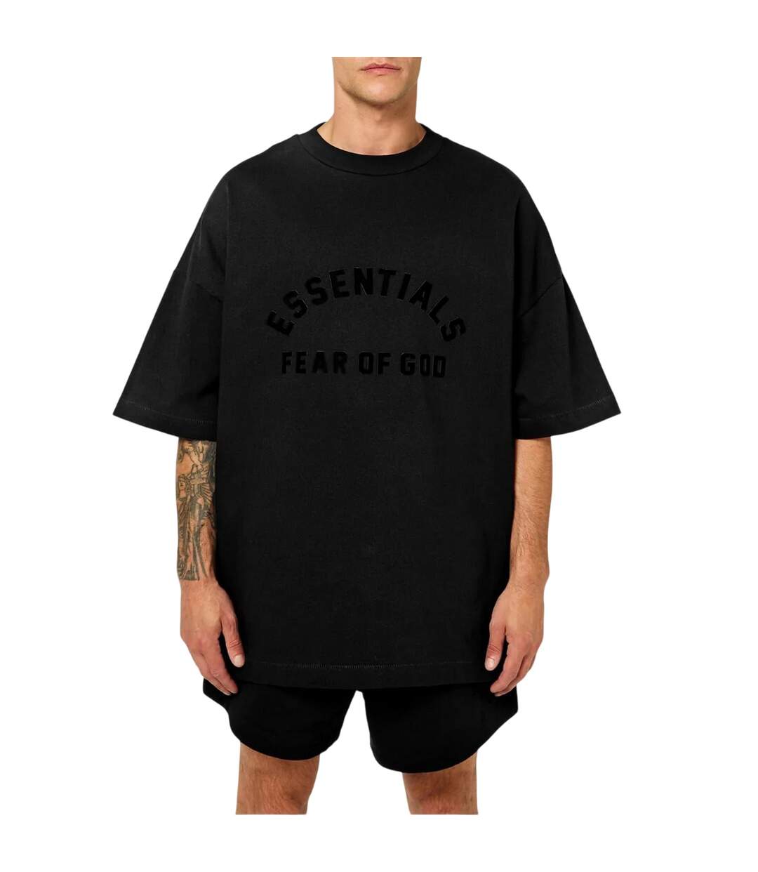 T-shirt Manches Courtes Motif/style Logo Homme Noir Essentials-4