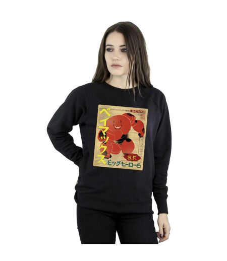 Disney - Sweat BIG HERO BAYMAX BAYMAX NEWSPAPER - Femme (Noir) - UTBI11394