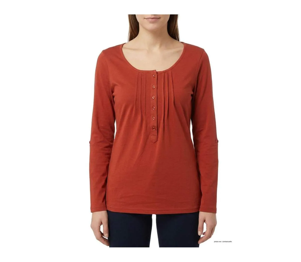 Tee-shirt MAYFLOWER NANNY2 orange sanguine à manches modulables : l'éclat du confort-1