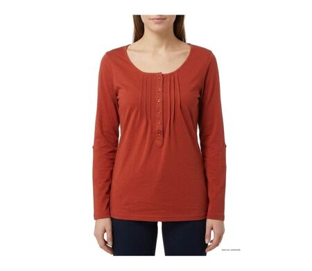Tee-shirt MAYFLOWER NANNY2 orange sanguine à manches modulables : l'éclat du confort