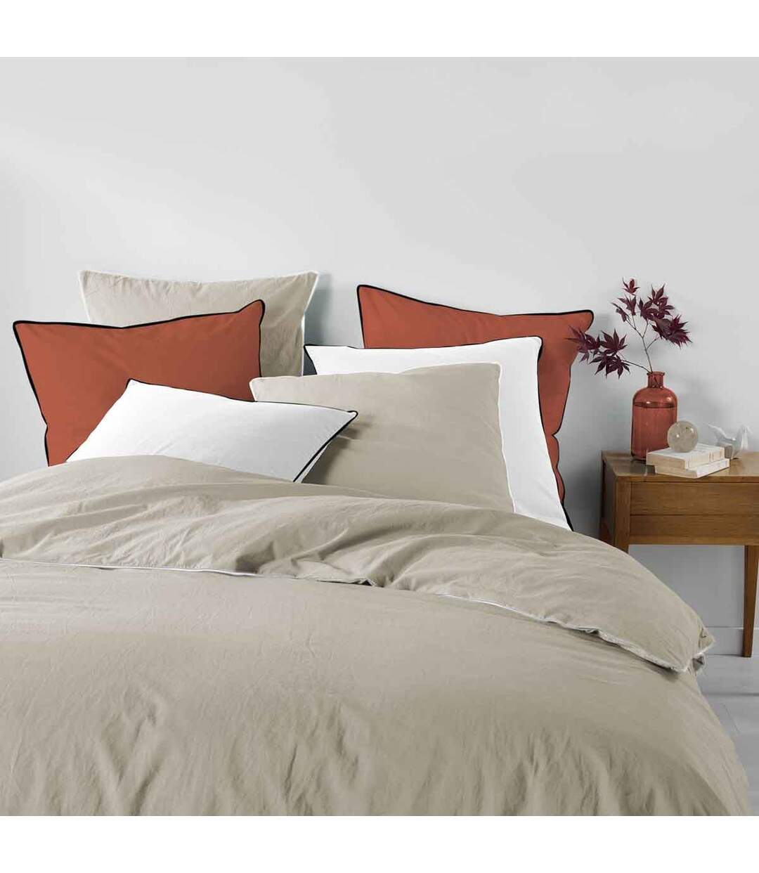 Drap Housse en Coton Linette 160x200cm Lin-4