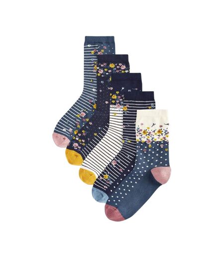 Pack Of 10  Womens/ladies Assorted Designs Cotton Socks  Multicoloured Ex Store