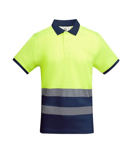 Polo Haute Visibilité Atrio Homme Bleu Marine Jaune Fluo Roly Workwear
