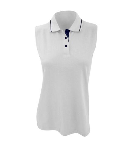 Gamegear® Ladies Proactive Sleeveless Polo Shirt (Navy/White) - UTBC414