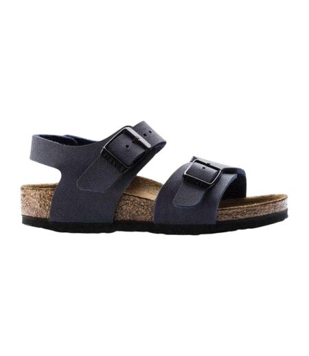 Childrens/kids New York Nubuck Sandals Navy Blue Birkenstock