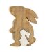 Statuette Déco Lapin de Profil 30cm Naturel-1