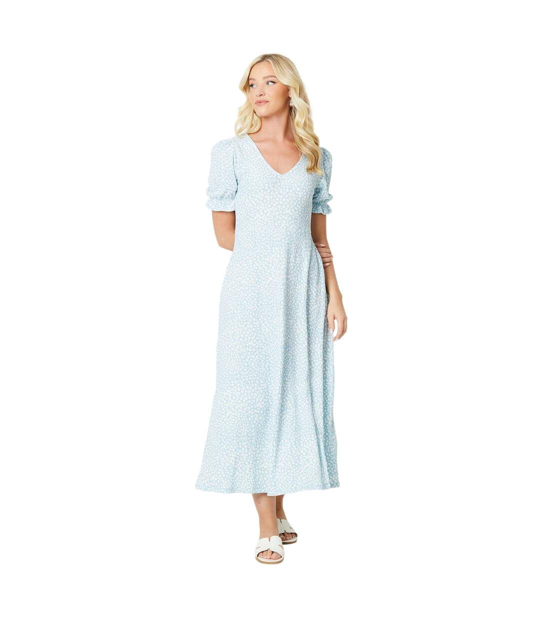 Robe mi-longue femme bleu clair Dorothy Perkins-1