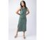 Robe longue encolure ronde CHARLINE unie kaki Coton Du Monde-2