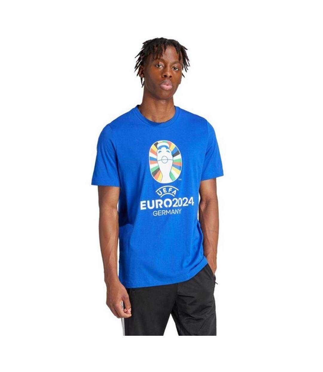 T-shirt Uefa Euro24 Homme Bleu Adidas-1