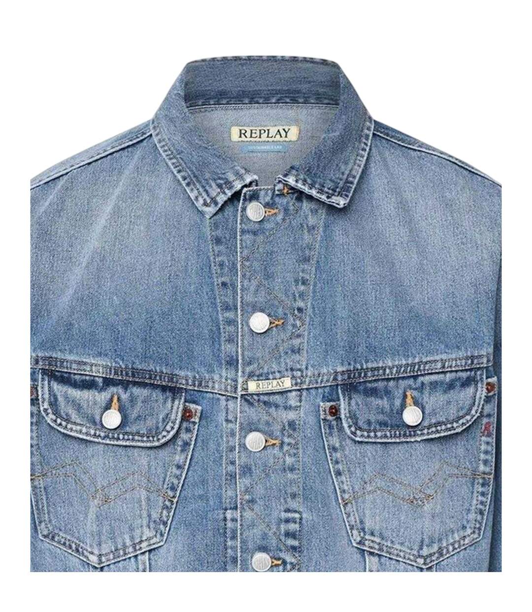 Veste En Jean 9zero1 Homme Bleu Replay-3