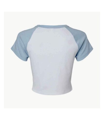 T-shirt court femme blanc / bleu clair Bella + Canvas