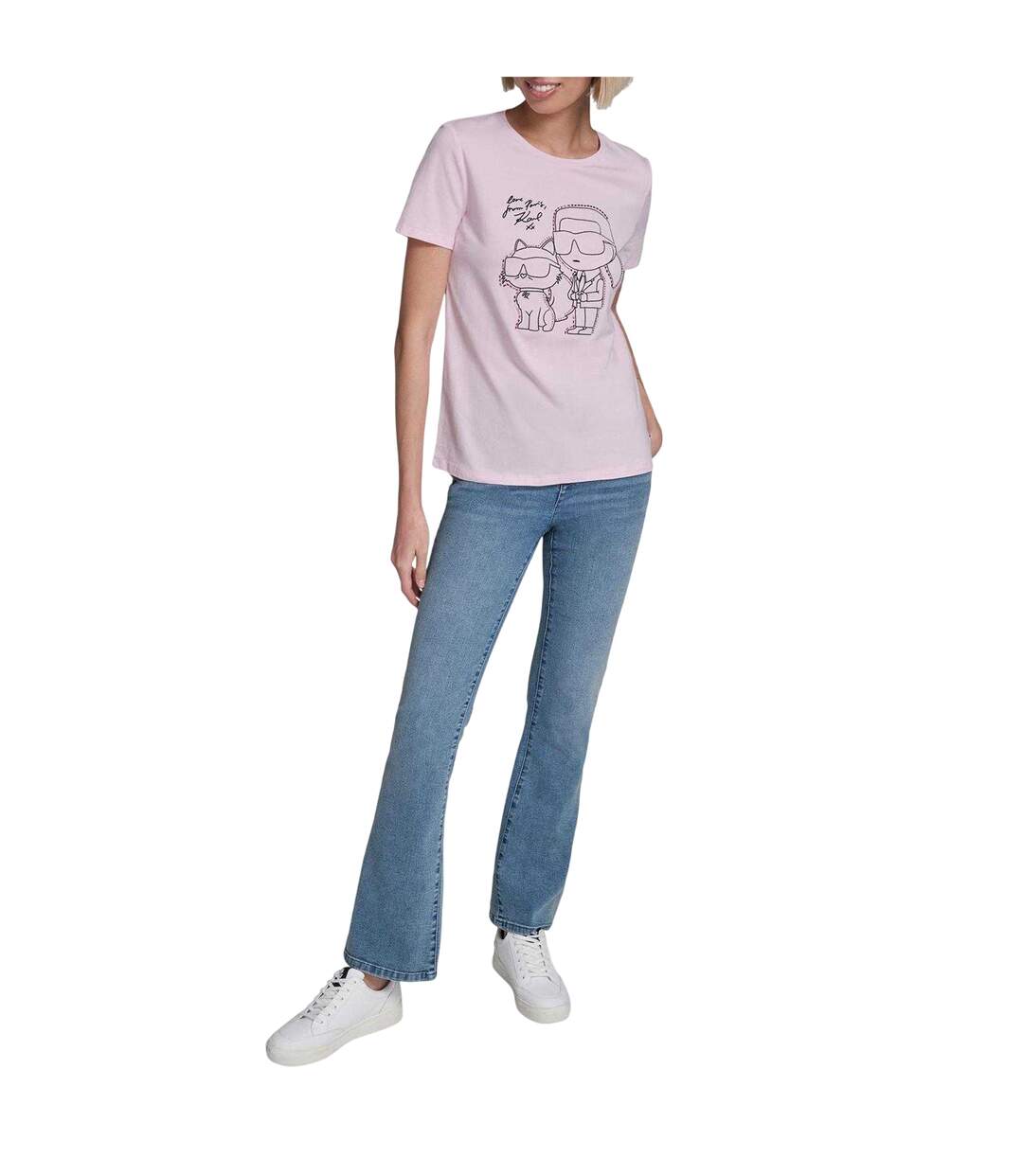 Womens/ladies Choupette T-shirt Ballet Pink Karl Lagerfeld-4