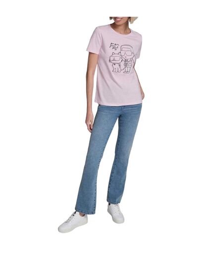 Womens/ladies Choupette T-shirt Ballet Pink Karl Lagerfeld
