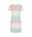 Womens/ladies Striped T-shirt Dress Rainbow Lazy Jacks-1