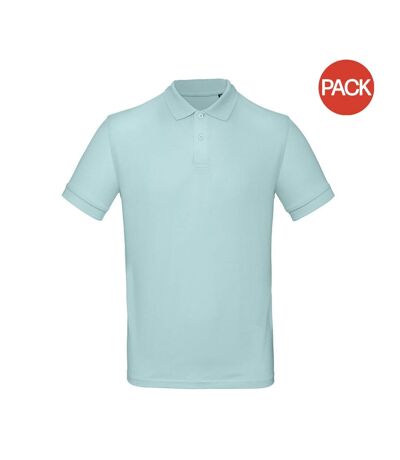 Pack of 2  Mens inspire polo  millennial mint B&C