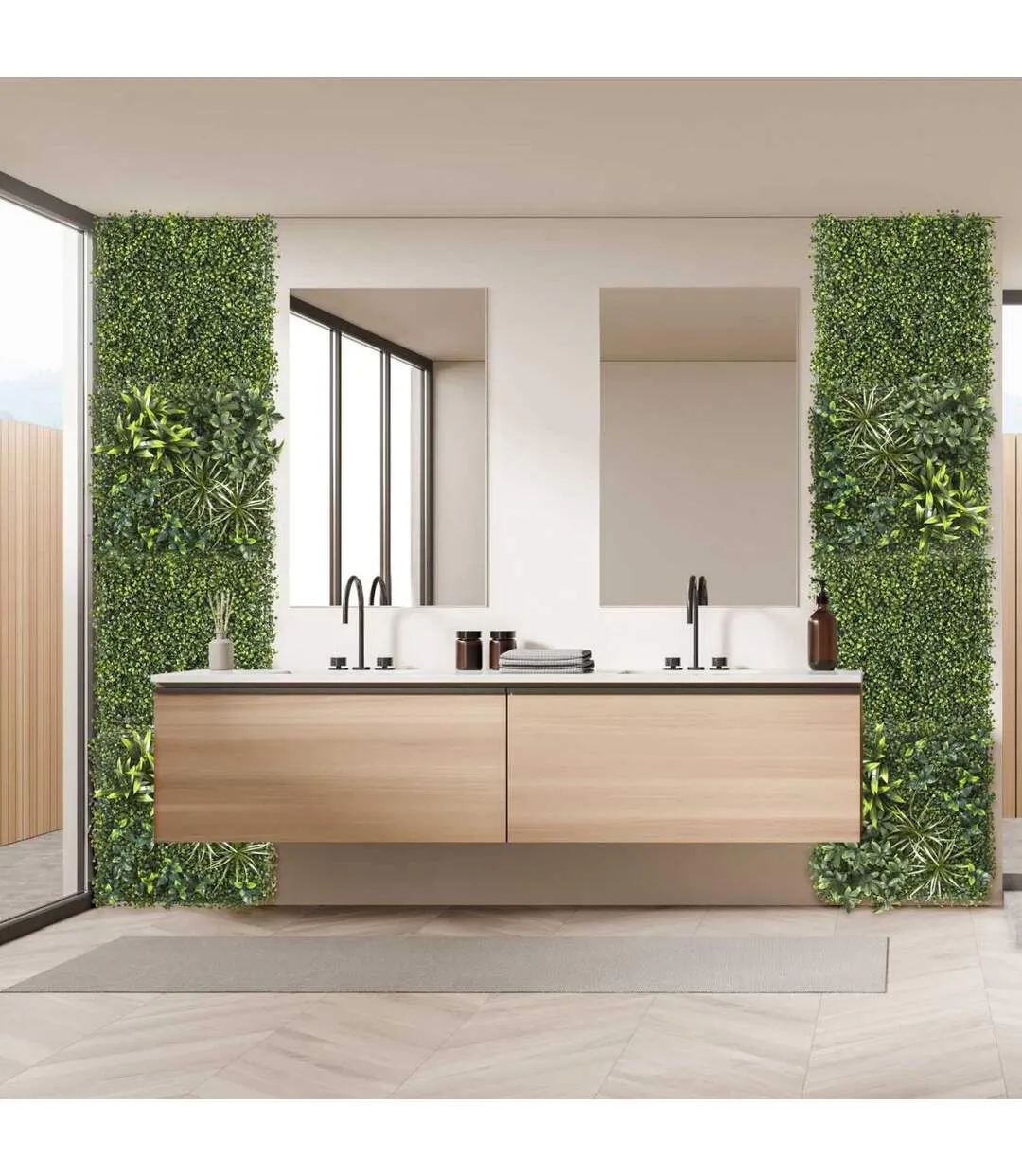 Mur Végétal Artificiel Feuillage 50x50cm Vert-3