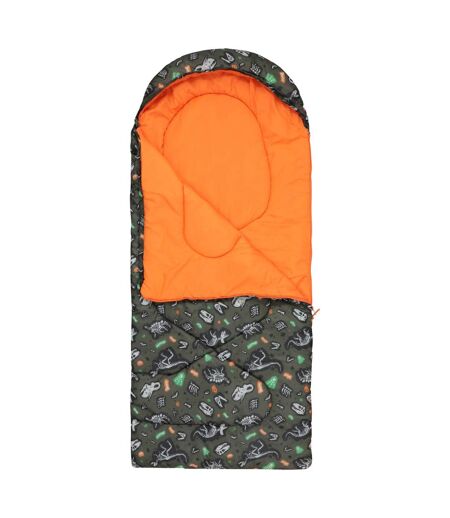 Apex Dinosaur Skeleton Mini Midseason Sleeping Bag One Size Dark Green Mountain Warehouse